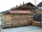 European style storage of firewood, medium sized pieces